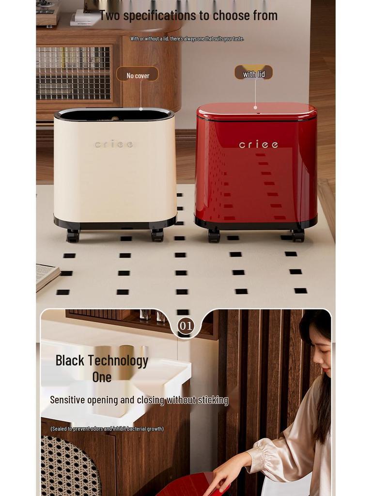 Красное овальное мусорное ведро нажимного типа с крышкой для ванной комнаты и гостиной