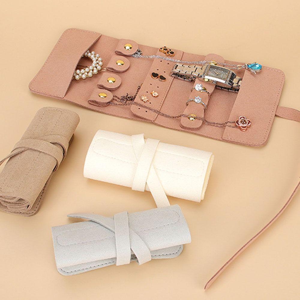 Foldable Design Jewelry Storage Roll Bag Jewelry Organizer Ear Stud Storage Bag Home