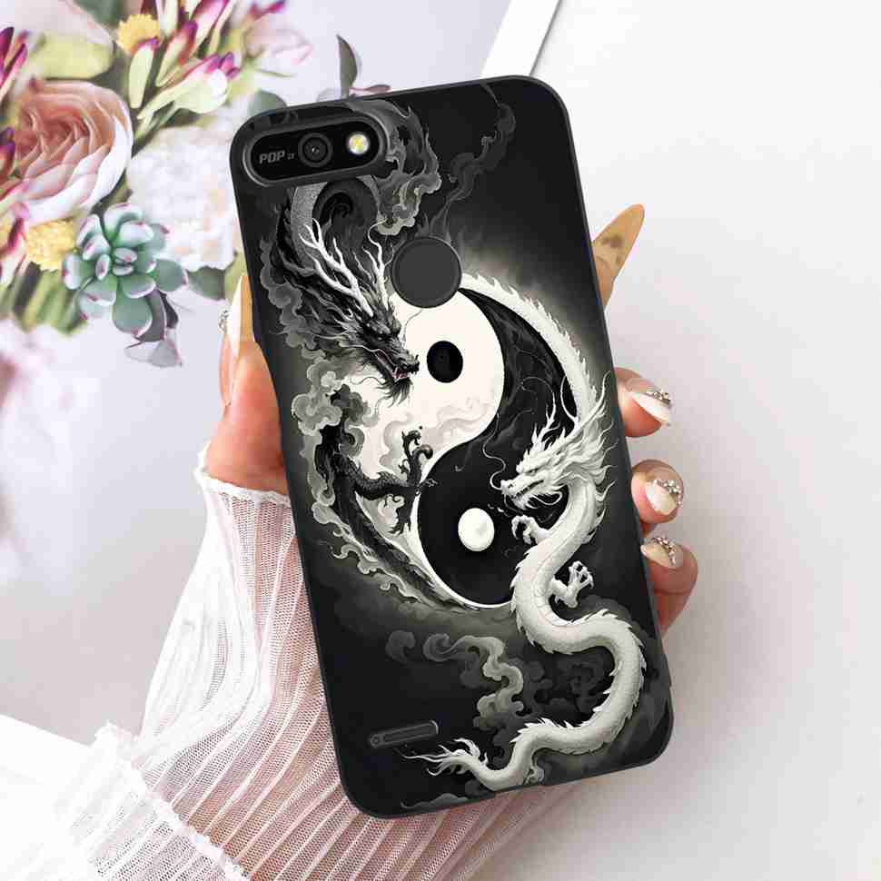 For Tecno Pop 2 F B1c Case Cartoon Lion Butterfly Silicone TPU Black Cover For Tecno Pop 2F POP 2F 5.45" Phone Cases Coque