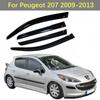 For Peugeot 207 2009-2013 Side Window Visor Sun Rain Deflector Guard Awning Shelters Adhesive Cover Trim Car Styling Accessories