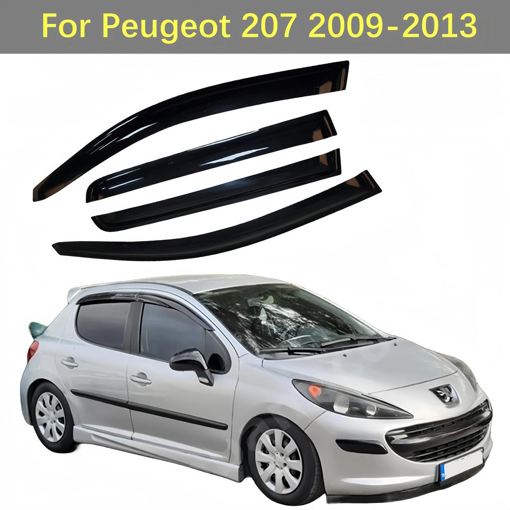 Для Peugeot 207 2009-2013 козырек для бокового окна, дефлектор от солнца и дождя, тент, навес, клейкая крышка, отделка, аксессуары для стайлинга автомобиля