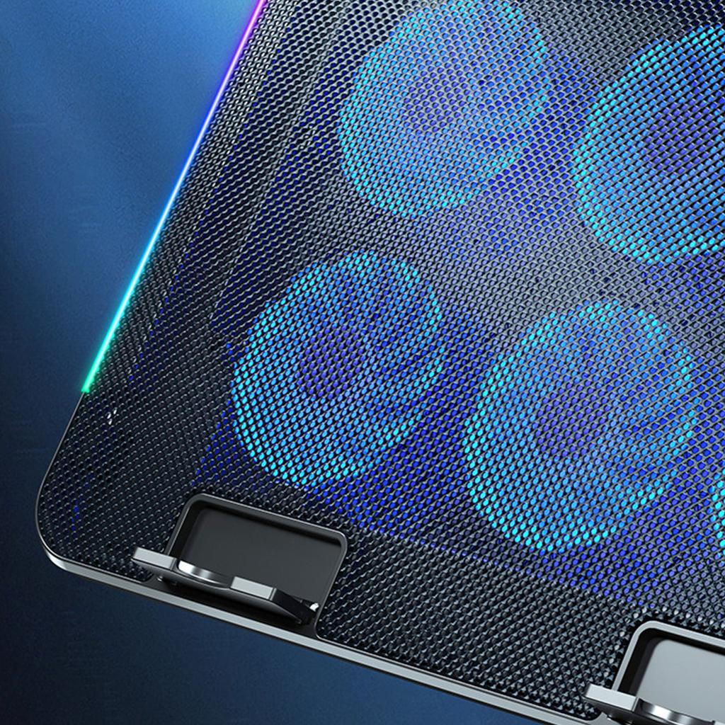 RGB Laptop Cooling Pad Gaming Laptop Cooler Laptop LED Fans Cooling Stand Adjustable Cooling Fans for 15.6inch Laptop