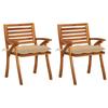 Day and Night - Day and Night Garden Dining Chairs with Cushions 2 Pcs Solid Acacia Wood