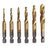 6Pcs Metric Combination Drill Tap Bit Kit Robust Titanium Plating High Speed Steel Tap Bit Set M3