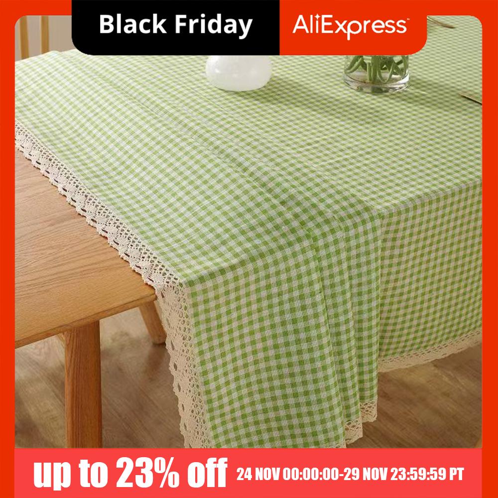 Пылезащитная скатерть для обеденного стола, устойчивая к пятнам, маслостойкая, в клетку, мягкая, прямоугольная, скандинавская, для домашнего декора