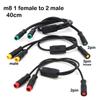M8 DC Splitter Julet Waterproof 1 Female To 2 Male 2pin 3pin 5pin Ebike Sensor Connector Cable Electric Bicycle Butt Joint Plug