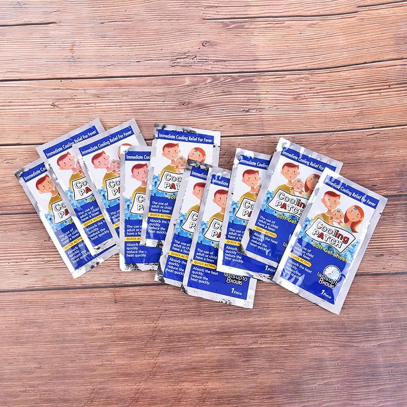 10 шт./пакет, обезболивающий детский пластырь от лихорадки, охлаждающий гель для снижения температуры, от головной боли