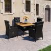 Day and Night - Day and Night Garden Dining Room 5 Pieces Synthetic Rattan and Black Acacia Wood