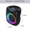 Переносной беспроводной Bluetooth-динамик с басовым стереодинамиком, сабвуфером, дискотечным светом, светодиодной вспышкой, FM-радио, беспроводной динамик для улицы
