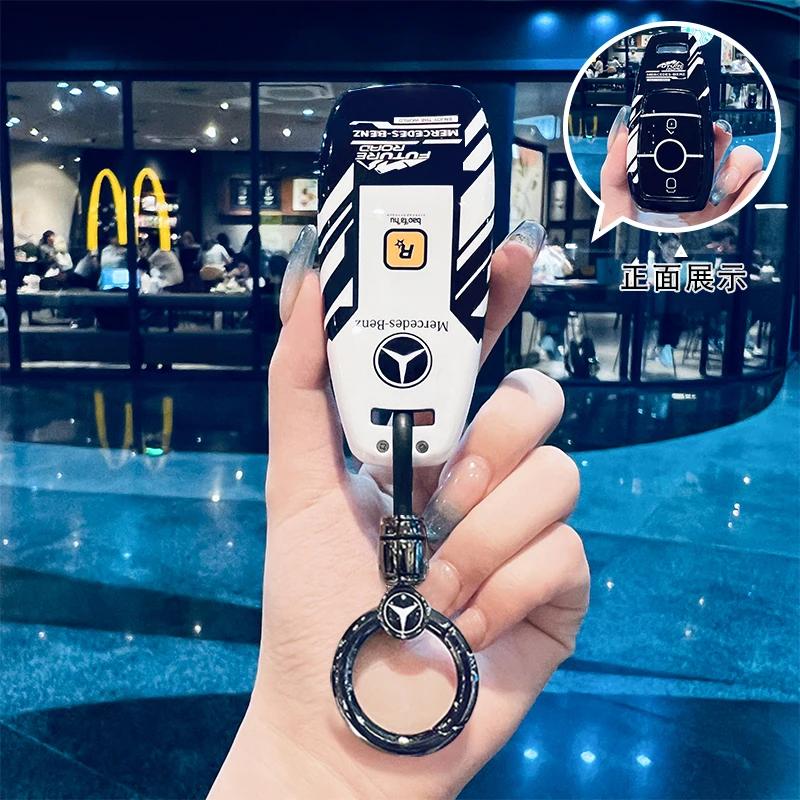 SFX1 Car Key Case Cover for Mercedes Benz 2022 C S Class W206 W223 S350 C260 C300 S400 S450 S500 TPU Shell Fob Holder Protector