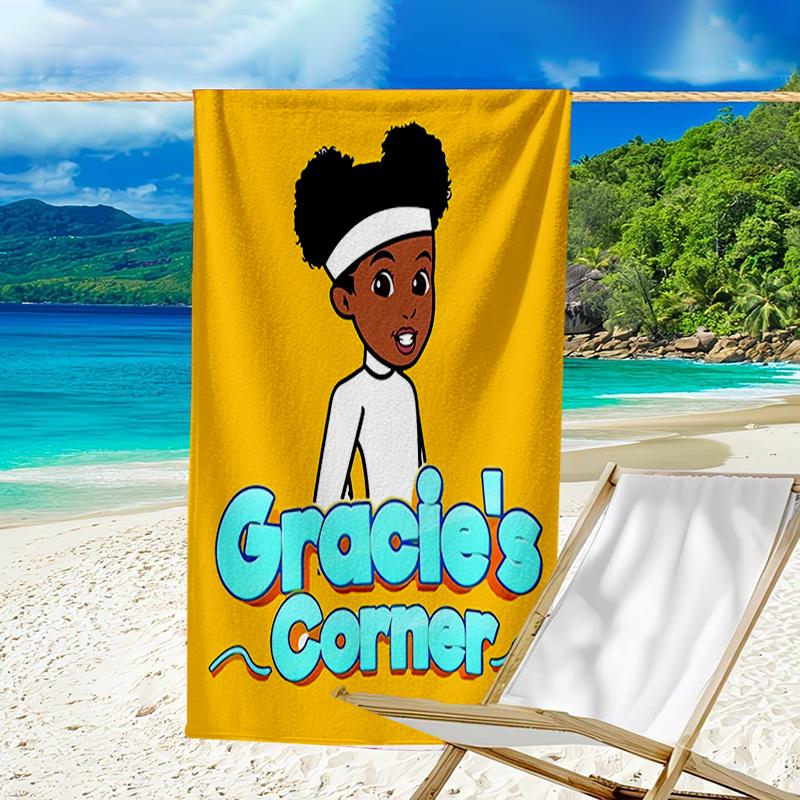 proof beach towel with a Gracie's Corner pattern - soft,absorbent,quick-drying,machine washable - perfect for swimming,camping,bathing