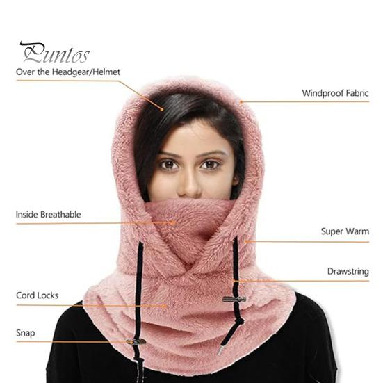 Женская зимняя шапка-балаклава, толстая, теплая, флисовая, ветрозащитная, регулируемая, полная защита, для путешествий на открытом воздухе, для холодной погоды, для езды на велосипеде, катания на лыжах