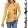 Women's Fashion Casual Round Neck Long Sleeve Printed T-Shirt Ladies Top