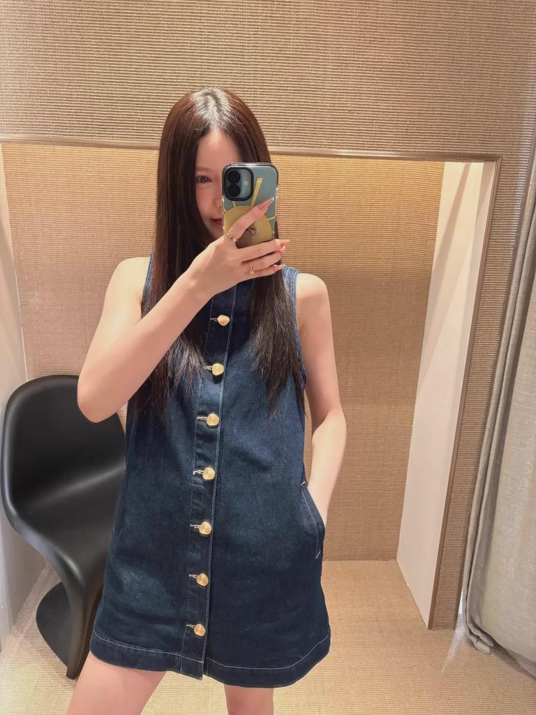 Винтажное летнее платье без рукавов 2025 года - Однобортное, стильное, слегка приталенного дизайна для женщин