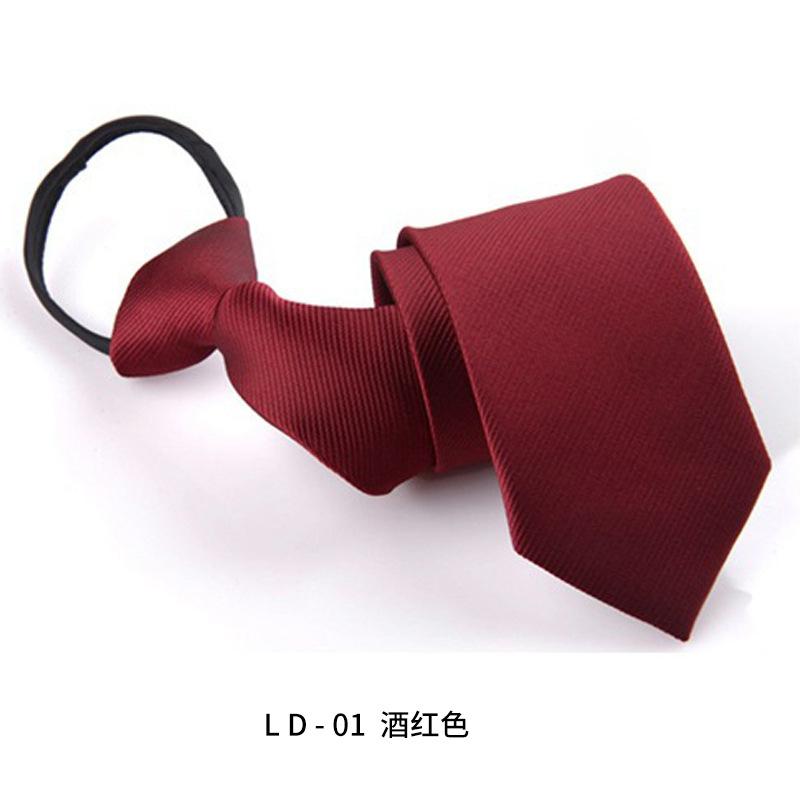 Wind Dress Jacquard Polyester Zipper Tie Men'S Business Occupation Easy To Pull Lazy Tie