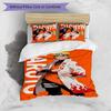 Naruto Uzumaki Pattern Printed 3PCS Bedding Set, Soft Skin-Friendly Washable Duvet Cover & Pillowcases Set