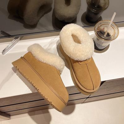 Зимние теплые бархатные сноубутсы большого размера, осенние новые сноубутсы на толстой подошве-маффин с коротким голенищем, большие хлопковые сноубутсы