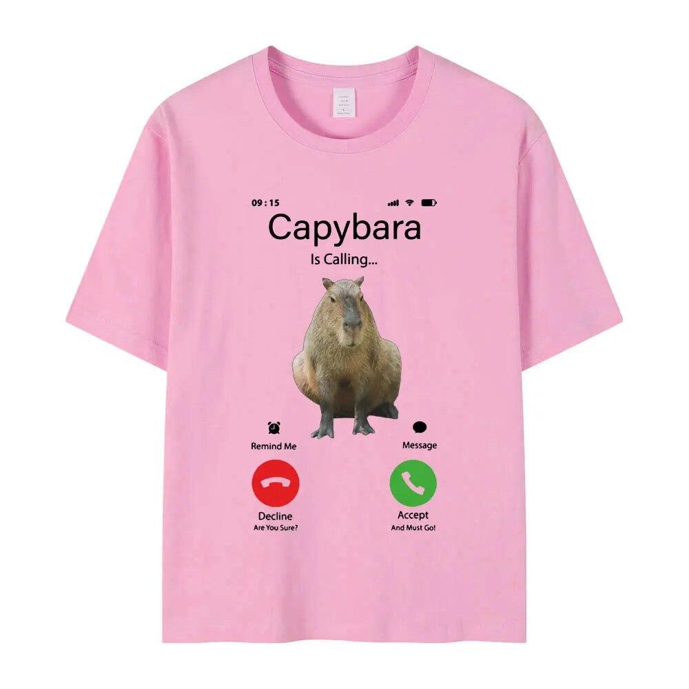 Забавная футболка с изображением капибары, подарок для влюбленных, футболки с принтом «самый крупный грызун», летние модные повседневные футболки большого размера унисекс