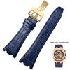 Для Audemars Piguet AP15400 15703 15500 Серия Royal Oak Мужской Кожаный Ремешок для Часов 26мм Синий Коричневый Черный Двойной Вогнутый Интерфейс