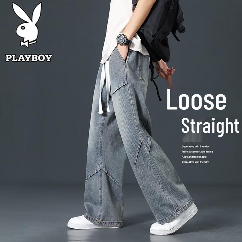 PLAYBOY Мужские свободные прямые джинсы в американском стиле