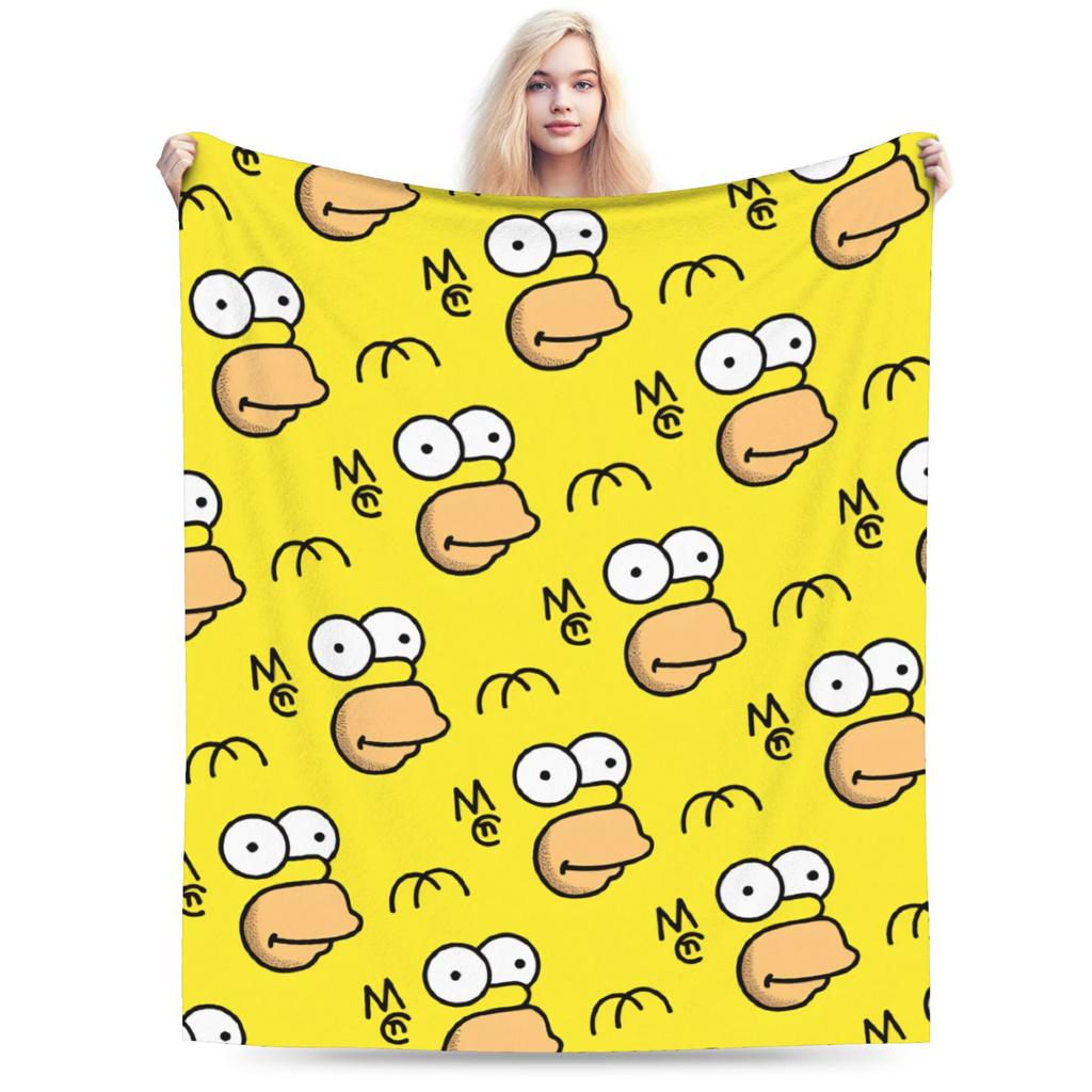 S-Simpsons Cartoon Background Throw Blanket Comfortable Novelty Blankets For Sofa Home Travel Office Flannel Bedspread Bed Cover