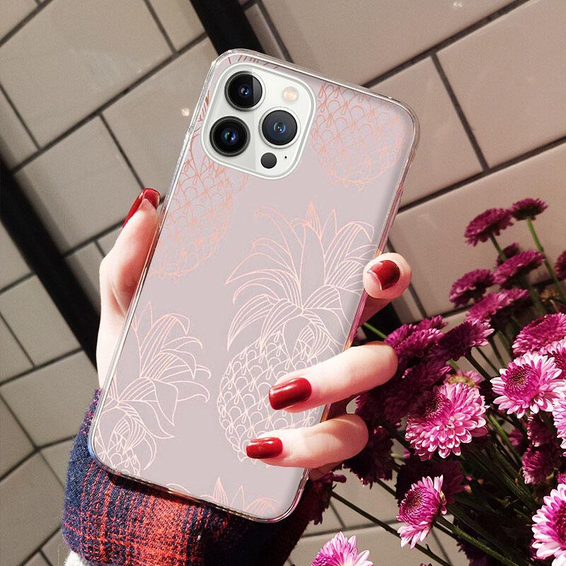 Чехлы для телефонов для iPhone 14 12 11 13 Pro Max, силиконовый чехол на iPhone 13Mini X XS Max XR 8 7 14 Plus, розовое золото с сердечком Love
