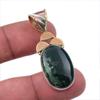 Natural Bloodstone 925 Solid Sterling Silver Jewelry TwoTone Pendant 1.75" w0I10