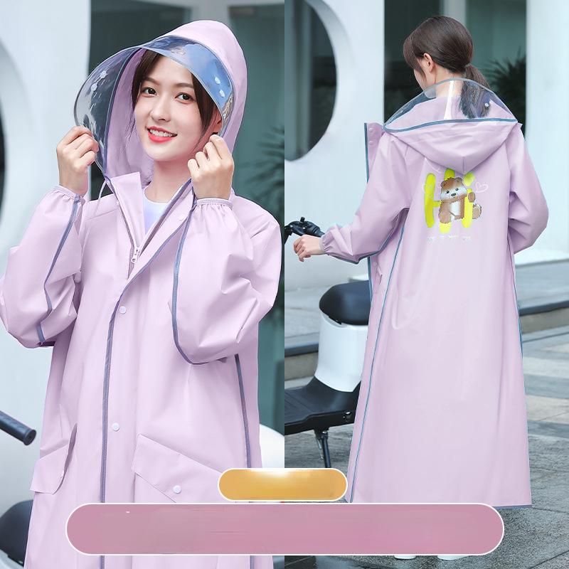 Women's Outdoor Walking Single Raincoat Scooter Motorcycle Battery Car Plus Long Body Rain Poncho