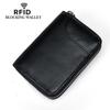 Genuine Leather RFID Accordion Card Holder with Zipper - Multi-Card Slots for Men and Women