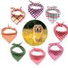 Summer Puppies Bib Neckerchief Triangle Scarf Pet Bandanas Cat Neck Scarf Plaid Style Dog Scarf