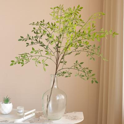 Одинарная ветка 3-х вилок South Sky Bamboo Искусственные зеленые растения Лесная мебель Украшения для дома Зеленые растения Искусственные цветы South Sky Bamboo
