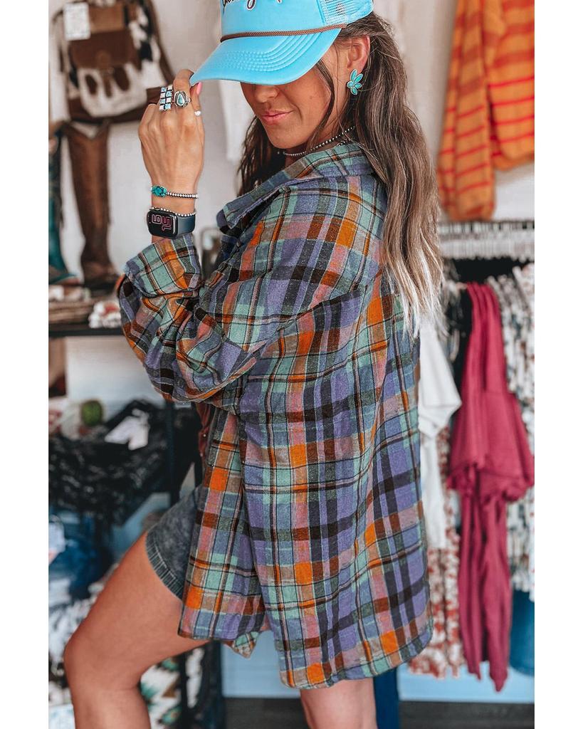 Azura Exchange Оранжевая клетчатая рубашка свободного покроя в винтажном стиле