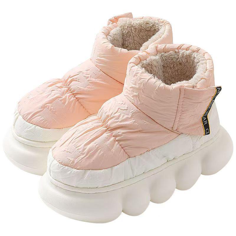 Женские зимние высокие теплые сноубутсы на толстой подошве для помещений/улицы