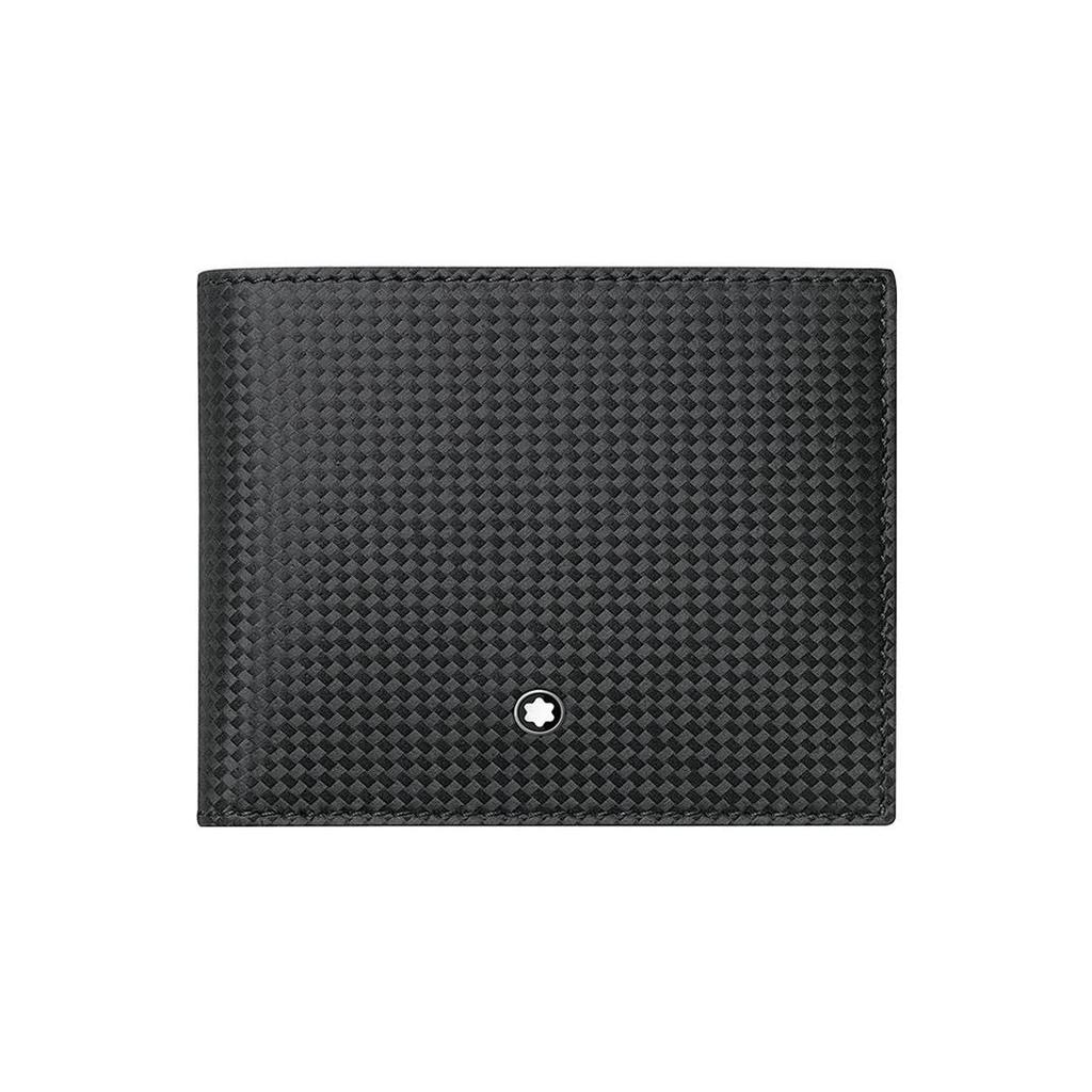 Montblanc Однотонный Короткий Складной Кожаный Кошелек с Логотипом Мужской кошелек Черный 111144
