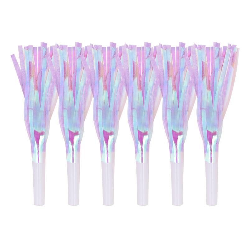 6Pcs Colorful Blowout Whistles Kids Birthday Party Favors Toy Christmas New Year Noise Maker Wedding Gift for Guests Cheer Props