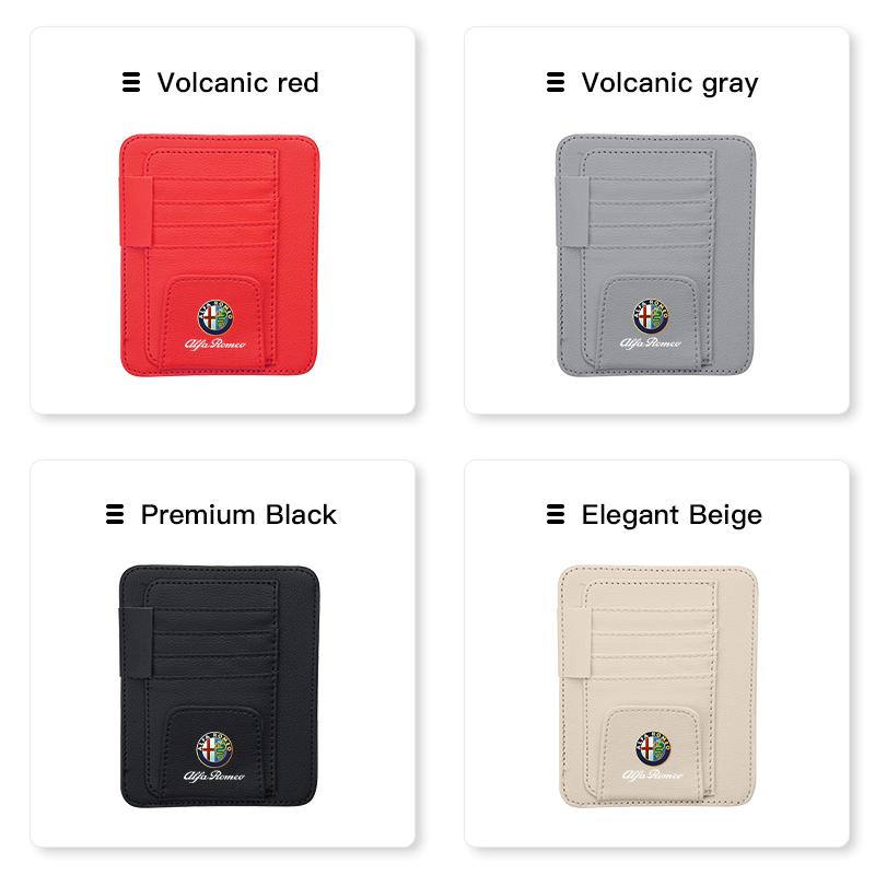 Car Stickers For Alfa Romeo Car Visor Storage Bag ID Card Glasses Organized Clip For Alfa Romeo Giulietta Mito 159 Giulia Stelvi
