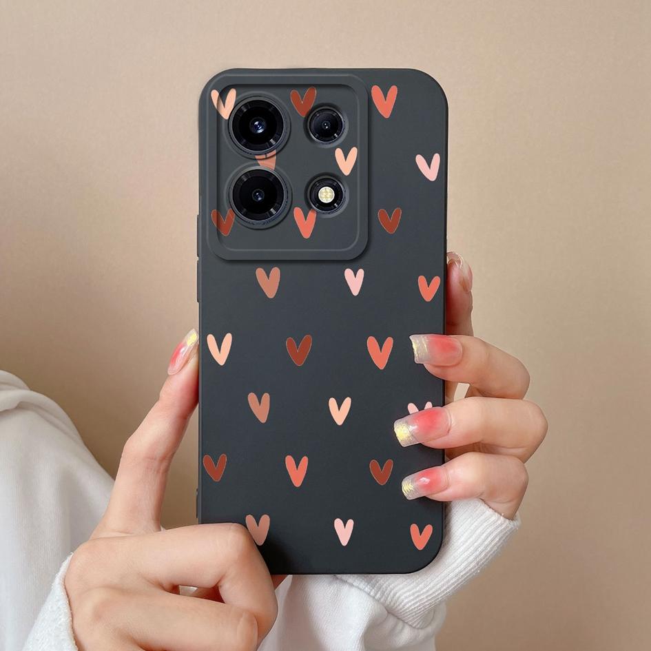 For Infinix Hot 30 Play GT 10 Pro Itel A05s A04 Tecno Camon 20 Premier 5G Phone Case Cover Fashion Love Heart Matte Soft Silicone Shockproof Bumpers