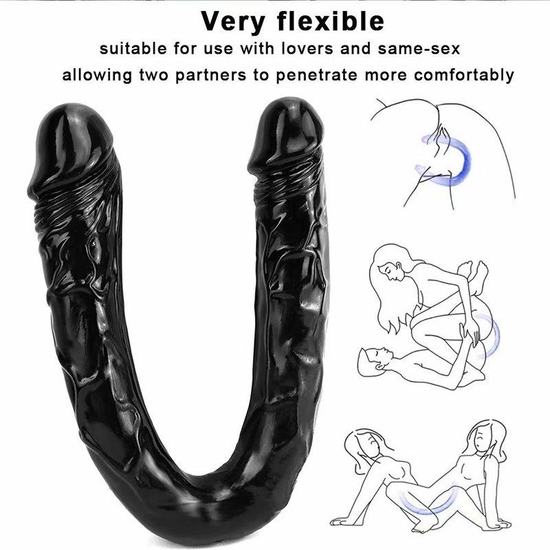 Huge Dildo 21/43/56cm Super Realistic Soft Penis Double Heads Sex Toys for Women Men