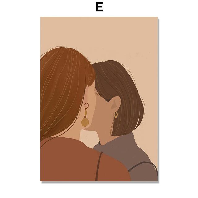 Рамка из цельного дерева, модная девушка с цветком, женщина, минималистичная настенная живопись на холсте, скандинавские украшения дома, постеры и принты, декор для гостиной