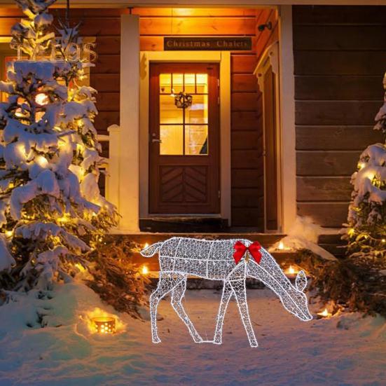 1 шт./3 шт. Металлические украшения в виде оленей, наружные статуи оленей со светодиодной подсветкой, легкая сборка, светящиеся украшения в виде оленей для газона, сада, двора
