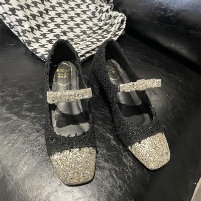 Туфли-лодочки с квадратным носком и толстым каблуком, в цветовой гамме, женские туфли с открытым верхом и ремешком Мэри Джейн