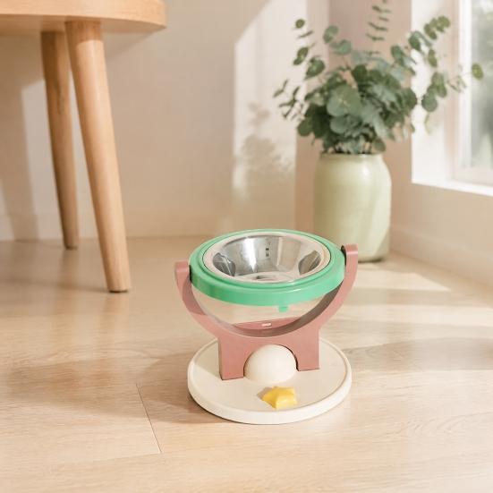 Indoor Cat Feeding Station 2-in-1 Wall Mounted Bowl, Elevated Food Anti-Tipping Foldable Raised Bowl Pet Feeder Shelf, Floating for Cats,
