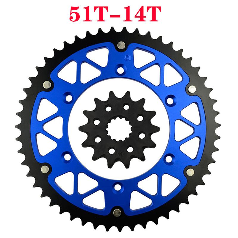 Motorcycle 45T~52T 14T Front & Rear Sprocket For YAMAHA WR450F YZ450F WR250Z YZ250L YZ250R WR400F YZ400F WR426F YZ426F YZ450R