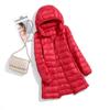FASHION  Light Down Jacket Women's Medium  Long Fattened Plus Size Removable Cap Lightweight Ultra-thin Jacket Tide Clothes