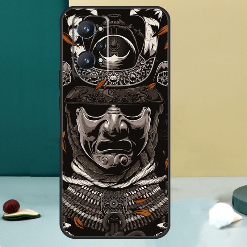 Маска самурая Шлем воина Для Realme GT 7 Pro GT 5 6 6T C67 C61 C55 C53 C51 C21Y C25S C75 10 11 12 13 14 Pro Plus Чехол