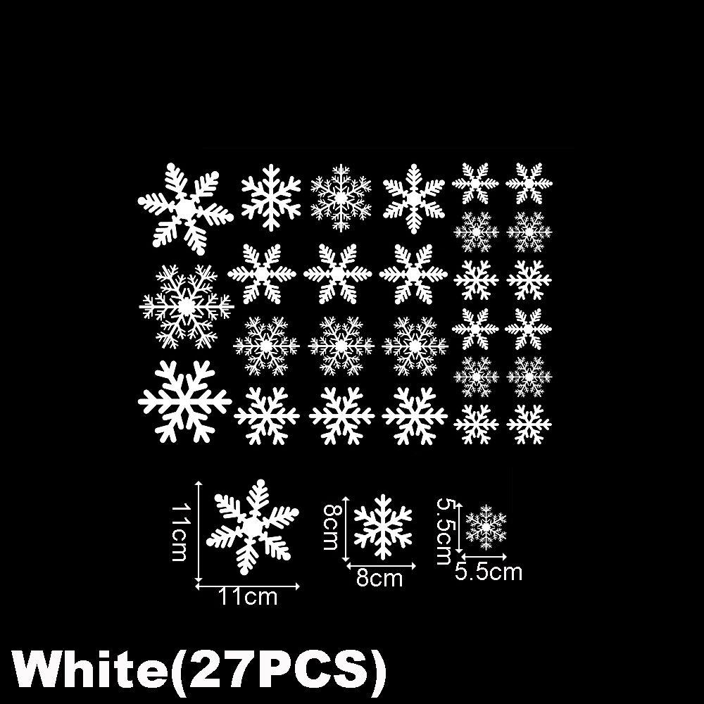 Home Decoration Featival Ornament Happy New Year Wall Art Christmas Snowflake Sticker Snow Decals