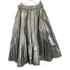 MONCLER 2020 Metallic Silver GONNA Flare Skirt skirt 40 SilverUsed