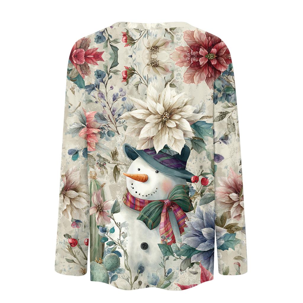 Long Sleeve Shirts For Women Cute Print Graphic Tees Blouses Casual Plus Size Basic Tops Pullover
