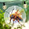 Metal Wind Spinner Garden Decor Outdoor Hanging Motion Bee Design for Patio Yard Holiday Ornament No Battery Needed