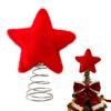 Plush Star Tree Topper Plush Five-pointed Star Christmas Tree Topper Metal Frame Secure Base Traditional Holiday Decor